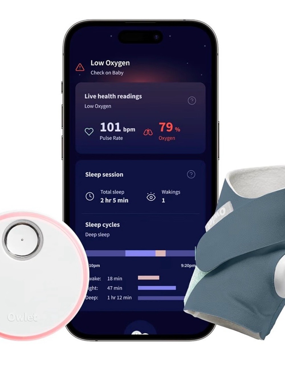Smart Baby Oxygen & Heart Rate Monitor with App — Blue